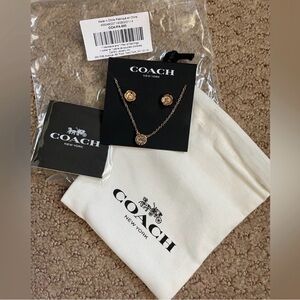 Coach Gold Floral Jewelry Set